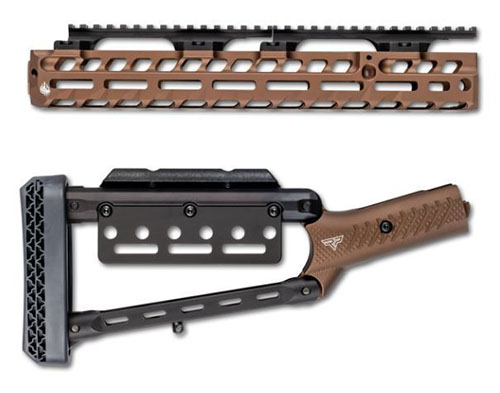 Oppgrader din Marlin rifle med Costa Marlin 1894 Straight Grip Stock Set i Root Beer, med justerbar kolbe, M-LOK festepunkter og lett aluminium.